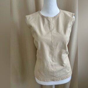 Elie Tahari Cream Leather Shell